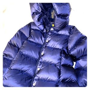 Brand new navy blue polo little girls coat💙